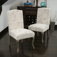 thumbnail image 1 of Chaise de Salle à Manger en Tissu Beige (Lot de 2) Denker Top French Script, 1 of 5