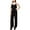 black, variant on bar III Womens Woven Striped Jumpsuit, Black, X-Large