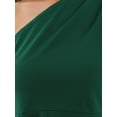 thumbnail image 5 of INSPIRE CHIC Women's Ruffle Sleeve Dresses Split Hem One Shoulder Cocktail Midi Dress M Dark Green, 5 of 6