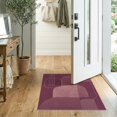 thumbnail image 2 of ODIKA 2'x3' Washable Accent Rug Rich Burgundy Geometric Elegant Overlapping Curves and Lines Design for Bedroom, Nursery, RV, Pet Friendly, Bedside Mat, 2 of 7