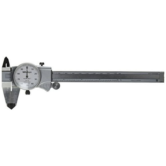Mitutoyo 505-736 Dial Caliper, OD Carbide, 0.1" per Rev, 0-6" Range, 0.001" Accuracy