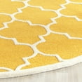 thumbnail image 3 of SAFAVIEH Cambridge Kevin Geometric Wool Area Rug, Gold/Ivory, 8' x 8' Round, 3 of 6