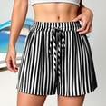 thumbnail image 2 of Admvng Womens Casual Striped Shorts Drawstring Waist Everyday Wear, 2 of 7