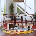 thumbnail image 3 of Pig Sunflowers Round Area Rug 8Ft Washable Large Circle Rugs for Living Room Dorm, Eucalyptus Leaves Floral Bees Red Barn Non-Slip Carpet Floor Mats Indoor Outdoor Carpet Runner Aesthetic Home Decor, 3 of 8