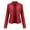 Red, variant on Babysbule Womens Coats Clearance New Women's Slim Leather Stand-Up Collar Zipper Stitching Solid Color Jacket