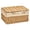 B, variant on Dienrx Covered Storage Basket, Nested Woven Wicker Basket, Cotton Lined Decorative Paper Rope Basket