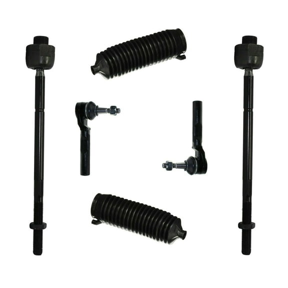 6 Pc Steering Kit Front Inner & Outer Tie Rod Ends with Bellow Boots Compatible with 2WD / RWD Only Fits select: 1999-2007 CHEVROLET SILVERADO, 1999-2007 GMC NEW SIERRA