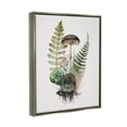 thumbnail image 4 of Stupell Industries Mushroom & Ferns Nature Botanical & Floral Painting Gray Floater Framed Canvas Art Print Wall Art, 17 x 21, 4 of 10