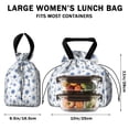 thumbnail image 5 of Pioneer Flower Floral Print Pattern Drawstring Lunch Bag Women - Drawstring Lunch Bag Insulated for Work Office - Stain-Resistant Large Lunchbags for Women with Multi-Pockets, 5 of 6