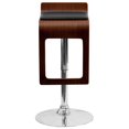 thumbnail image 4 of Walnut Bentwood Adjustable Height Barstool with Drop Frame and Black Vinyl Seat, 4 of 4