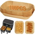 thumbnail image 1 of 100 Pieces, Disposable Air Fryer Parchment Paper Liner rectangle, 1 of 5