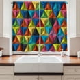 thumbnail image 2 of Ambesonne Colorful Kitchen Curtains, Pyramid Forms Modern, 55"x45", Multicolor, 2 of 3