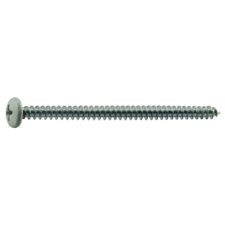 

#8 x 2-1/2 White Painted Steel Phillips Pan Head Sheet Metal Screws