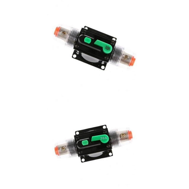 Fusible de sonido Esté Del Automóvil Del Disyuntor de Restablecimiento Manual en Línea de 2 Piezas 10a + 30a Hugo Restablecimiento manual Interruptor automático