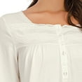 thumbnail image 5 of EFINNY Women's White Nightgown Button Down Mid-Length Nightdress Long Sleeve Victorian Pajama Dress Soft Sleepshirts Loungewear, 5 of 10