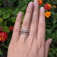 thumbnail image 2 of 18k Rose Gold Plated 5 Eternity Stacking Ring Set - Five Ring Stacking Set -Cubic Zirconia Cool Stacking Set (FINGER SIZE 7), 2 of 5
