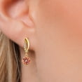 thumbnail image 3 of Gem Stone King 2.05 Ct Round Ecstasy Mystic Topaz G/H Lab Grown Diamond 14K Yellow Gold Earrings, 3 of 6