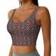 thumbnail image 2 of Balery Red And Orange On Blue Teal Sujetadores deportivos con espalda cruzada para mujer, acolchados, sin costuras, de alto impacto, ideales para yoga, gimnasio, entrenamiento y fitness.-X-Large, 2 of 8