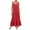 Red, variant on Womens Textured Maxi Dress Backless Cami Dress Scoop Neck Ruffle Long Dress Summer Vacation Beach Sundress Red L