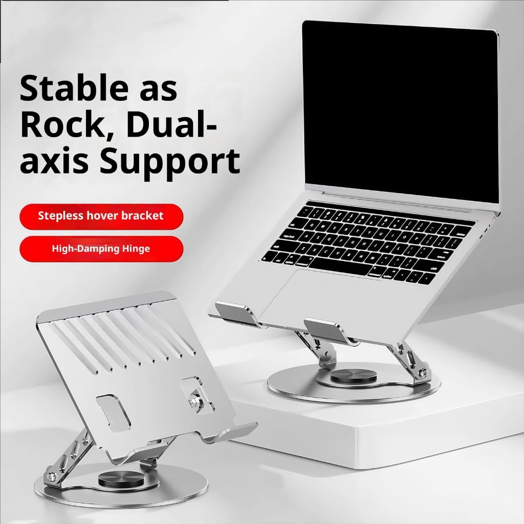 Foldable Laptop Stand With 360 Rotating Base And Two Axises For Optimal Cooling Desktop Suspension Design Car