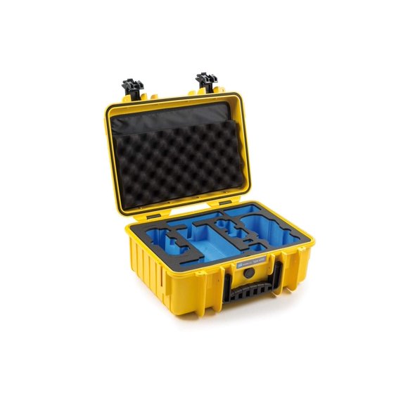 B&W Outdoor Transport Case - Type 4000 with Inlay for DJI Mavic Air 2, DJI Air 2S, Fly More Combo, Smart Controller - Waterproof & Dustproof - Yellow