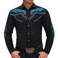 thumbnail image 5 of BUWTTED Western Shirts for Men Embroidered Long Sleeve Button Down Regular Work Dress Spring Fall Cowboy Black2 Shirts S-XXXL, 5 of 6
