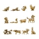 thumbnail image 5 of Juego de 12 figuras del zodiaco chino, estatua dorada Vintage, animales decorativos, decoración de latón, té, mascota para librería, mesa y hogar, 5 of 9