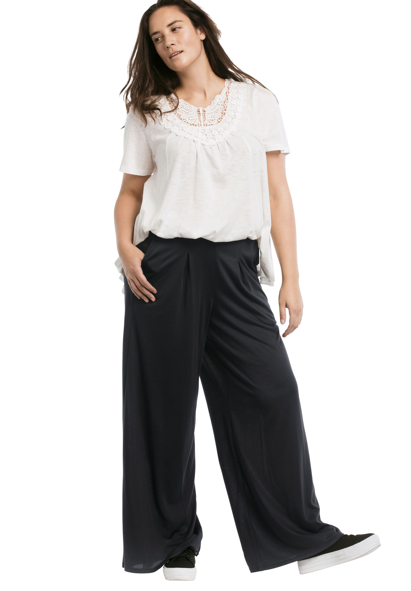 Walmart plus size wide leg pants Clearance