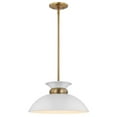 thumbnail image 3 of Nuvo Lighting Perkins 1 Light Small Pendant Matte White with Burnished Brass, 3 of 4