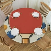 Ullo0ord Cartoon Table Tennis Round Table Cloth Funny Sport Polyester Tablecloth Waterproof Tablecloth Dinning Table Cover for Party Picnic Decor 42"-46