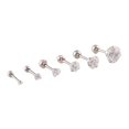thumbnail image 3 of Ear Studs Anti-allergic Cubic Zirconia Stainless Steel 3 Prong Design Earrings For Daily Life, 3 of 5