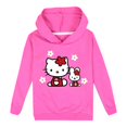 thumbnail image 3 of Hello Kitty, ropa para niños, nuevos productos, Tops informales con estampado de dibujos animados, Sudadera con capucha deportiva de algodón puro para niño, suéter dulce de moda para niñas, 3 of 4