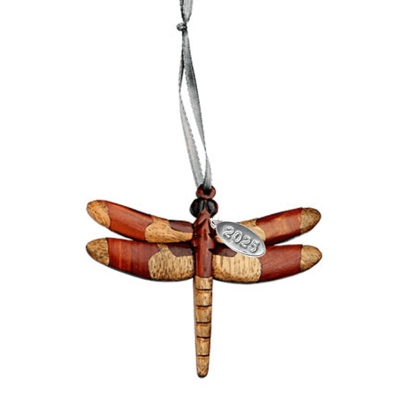 Twisted Anchor Trading Co Dragonfly Ornament – 1-Pack Handcrafted Wood Intarsia, Gift Box