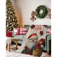 thumbnail image 2 of Merry Christmas Flannel Blanket for Bed,Travel and Camping, Red Gnome Present Boxes Linen Texture Super Soft Cozy Blanket for All Seasons 30"x40", 2 of 6