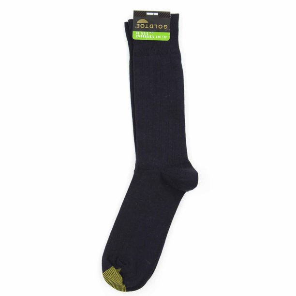 GOLDTOE Gold Toe Mens NonBinding Dress Ribbed Socks (Navy, 612.5