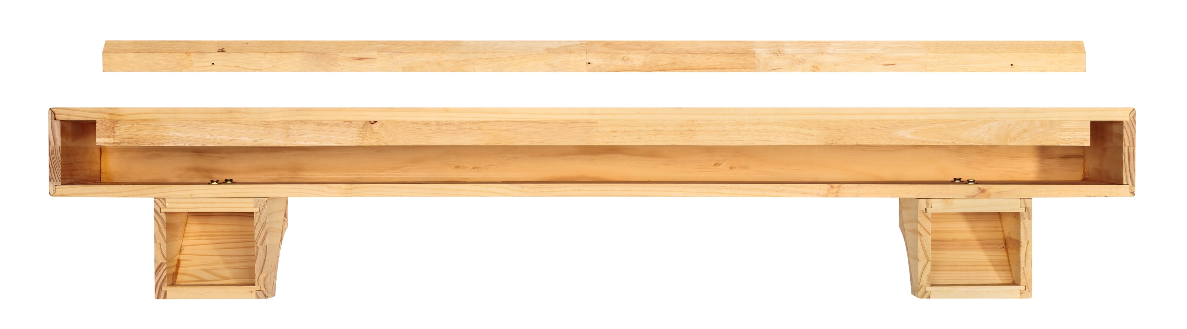 Pearl Mantels Shenandoah Hand Distressed And Hand Finished Premium Pine Wood Mantel Shelf, Unfinished, Paint And Stain Grade, 60"L & 9"D, Versatile Hanging Choices, With Or Without Corbels (Included)