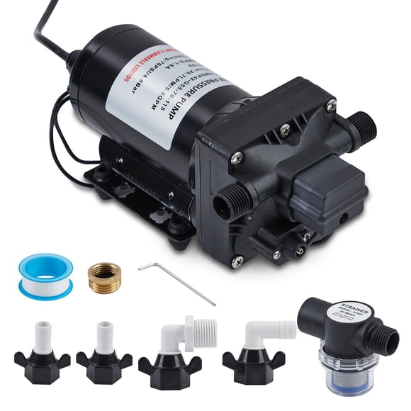 QinaQin Self-Priming Water Pressure Booster Pump, 110VAC 5GPM 55PSI for RV, Marine, Home or Garden