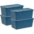 thumbnail image 1 of Boîte de Rangement en Plastique L avec Couvercle et Loquets Solution d'Organisation de Garage Durable Contenants Empilables Emboîtables Poignée de Tirage Sécurisée, 1 of 8