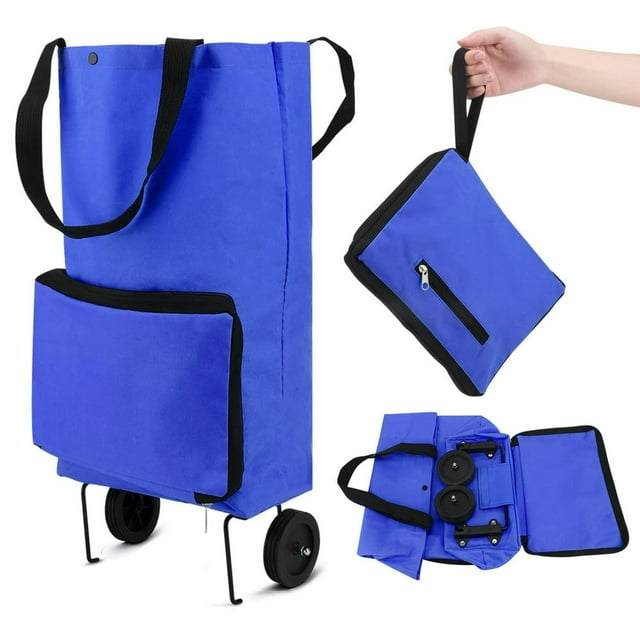 CUITING Sac de Chariot de Courses Réutilisable Portable Pliable avec Roues Sac Utilitaire Extra Grand pour Voyage Magasinage Camp