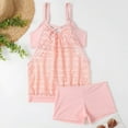 thumbnail image 3 of Womens Two Piece Eyelet Tankini Swimsuit Flowy Bathing Suits Tummy Control Athletic Swimwear with Cami Tops Boyshort, 3 of 5