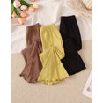 thumbnail image 4 of Toddler Girls Clothes Girls Pants Kids 3-Pack Casual Pants Toddler Solid Color Bell-bottomed Pants for Girls 1T 2T 3T 4T 5T Black Yellow Brown, 4 of 6