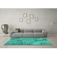 thumbnail image 3 of Ahgly Company Indoor Rectangle Patchwork Turquoise Blue Transitional Area Rugs, 2' x 3', 3 of 4