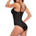 thumbnail image 5 of Curenmufel Womens Bathing Suits Tummy Control One Piece Swimsuit Women 2026 Color Block Contrast Cross Strap Bathing Suit Modest Cute Swim Suits, 5 of 7