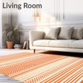 thumbnail image 2 of ODIKA 5'x7' Machine Washable Non-Slip Area Rug, Modern Minimalist with Bold and Dot Accents High Traffic Rug, Orange, 61809, 2 of 7