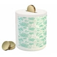 thumbnail image 2 of Turquoise Piggy Bank, Flowers Butterflies Leaves Pattern Springtime Romantic Design Nature, Ceramic Coin Bank Money Box for Cash Saving, 3.6" X 3.2", Turquoise Seafoam Pearl, by Ambesonne, 2 of 4