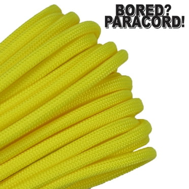 Bored Paracord Brand 550 lb Type III Paracord - Neon Yellow 100 Feet