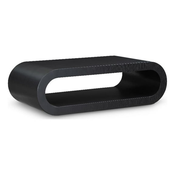 Maklaine Engineered Wood Modern / Contemporary Black Coffee Table