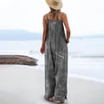 thumbnail image 4 of Nmnitkp Overalls for Women Casual Loose Summer Rompers Boho Floral Adjustable Straps Wide Leg Jumpsuits with Pockets PQ2, 4 of 6