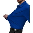 thumbnail image 7 of sogami Mens Wrinkle-free Long Sleeve Dress Shirt Solid Stretch Blue Button Down Shirt Casual Business Wedding, 7 of 7