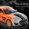 thumbnail image 4 of 1:32 Ford Mustang Shelby GT500 Alloy Sports Car Model Diecast Metal Car Model Simulation Sound and Light Collection Kid Toy Gift Orange No Box, 4 of 6